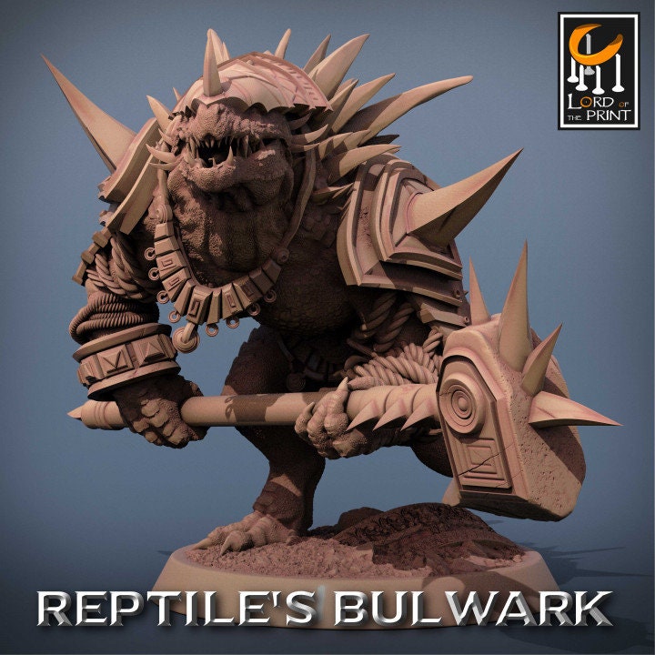 Lizardmen Soldier Pack | Reptile's Bulwark | Lord of the Print | Wargaming | Dungeons and Dragons | Lizard | Tabletop RPG | DnD