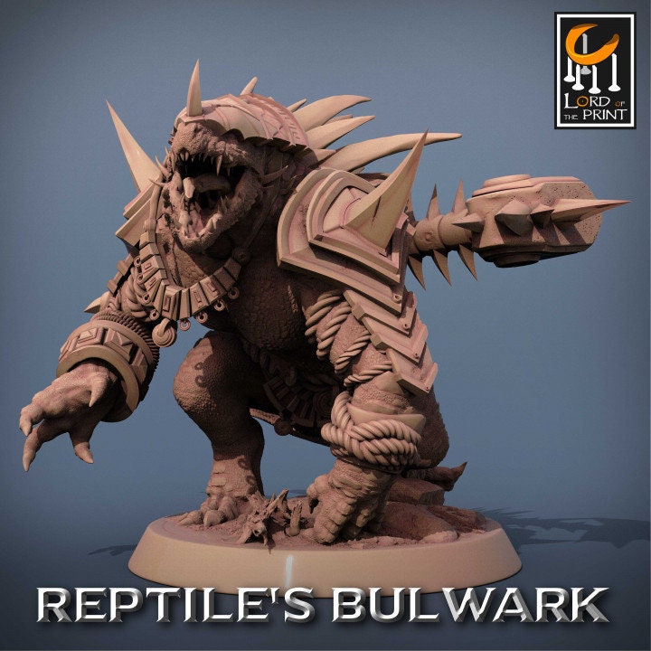 Lizardmen Soldier Pack | Reptile's Bulwark | Lord of the Print | Wargaming | Dungeons and Dragons | Lizard | Tabletop RPG | DnD