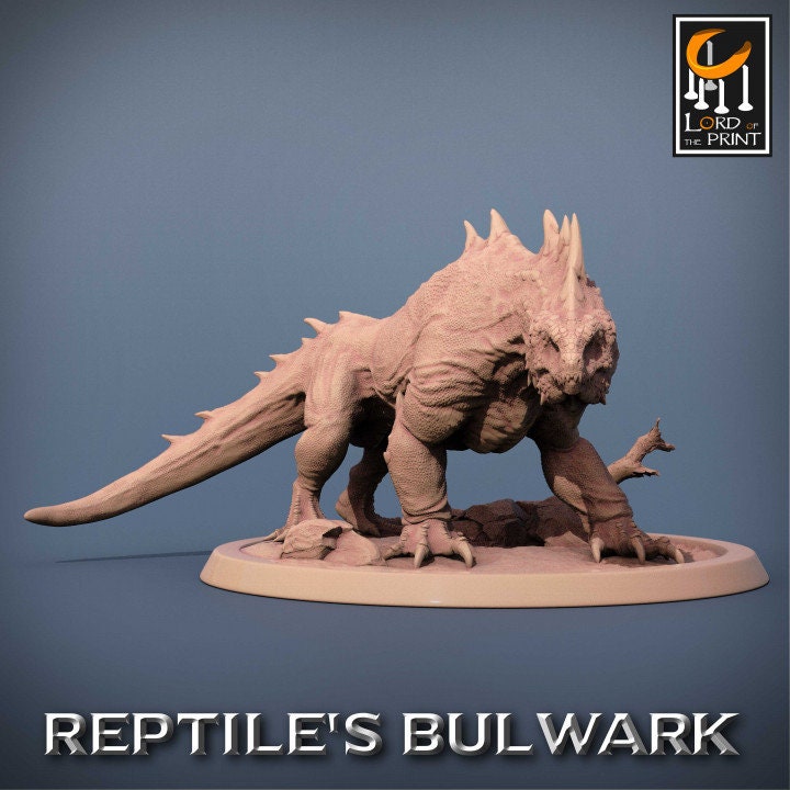 Lizardmen Crested Varan | Reptile's Bulwark | Lord of the Print | Wargaming | Dungeons and Dragons | Lizard | Tabletop RPG | DnD