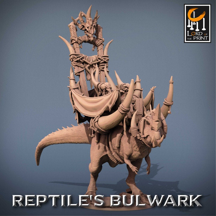 Lizardmen Trovodon | Reptile's Bulwark | Lord of the Print | Wargaming | Dungeons and Dragons | Lizard | Tabletop RPG | Knight | DnD