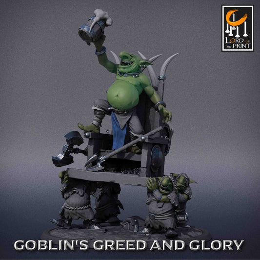 Goblin King Pack | Goblin's Greed and Glory | Lord of the Print | Wargaming | Dungeons and Dragons | Goblins | Tabletop RPG | DnD