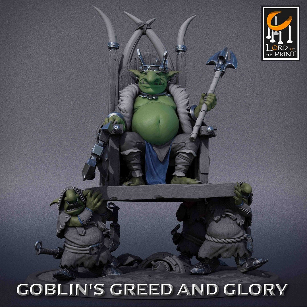 Goblin King Pack | Goblin's Greed and Glory | Lord of the Print | Wargaming | Dungeons and Dragons | Goblins | Tabletop RPG | DnD
