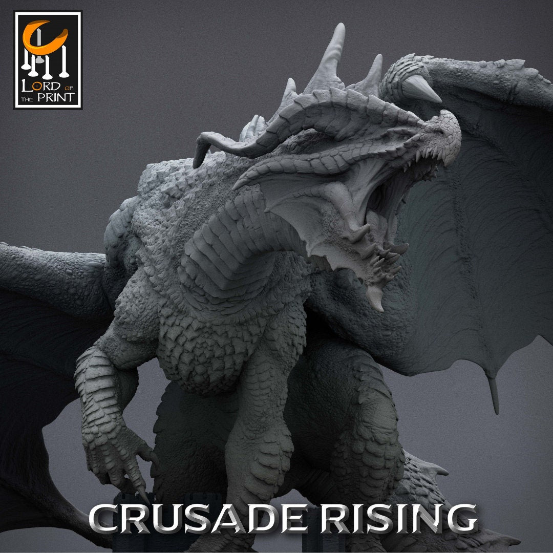 Red Dragon Miniature | DnD Gift |Crusade Rising | Lord of the Print | Wargaming | Dungeons and Dragons | Tabletop RPG