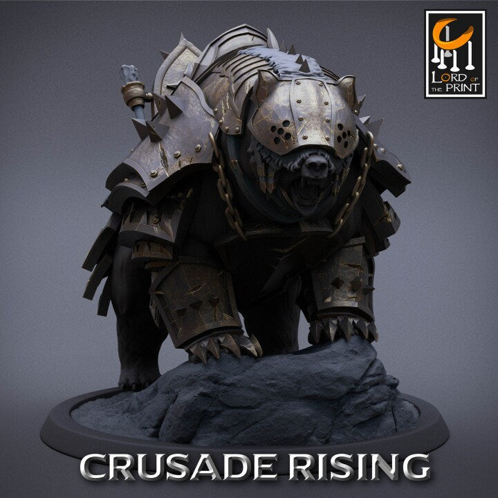 Templar Bear Unmounted | Crusade Rising | Lord of the Print | Wargaming | Dungeons and Dragons | Tabletop RPG | DnD
