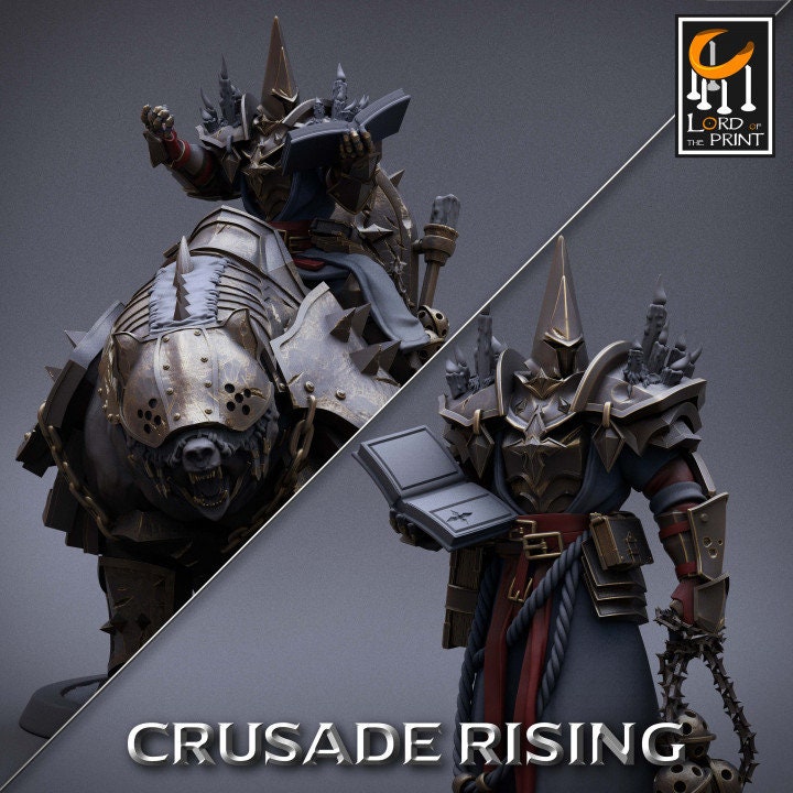 Templar Priest Pack | Crusade Rising | Lord of the Print | Wargaming | Dungeons and Dragons | Tabletop RPG | DnD