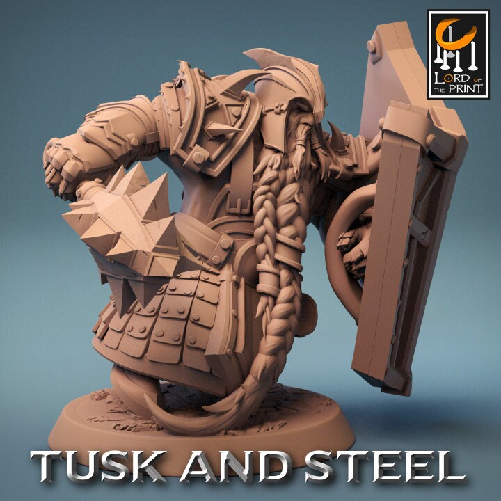 Dwarf Soldier Mace Pack | Tusk and Steel | Lord of the Print | Wargaming | Dungeons and Dragons | Tabletop RPG | DnD