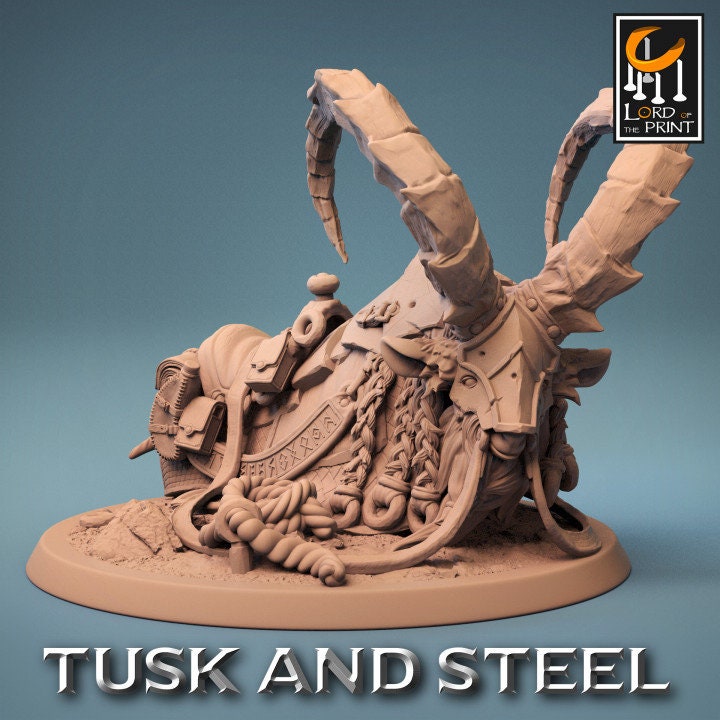 Dwarf Goat Saddle Pack | Tusk and Steel | Lord of the Print | Wargaming | Dungeons and Dragons | Tabletop RPG | DnD