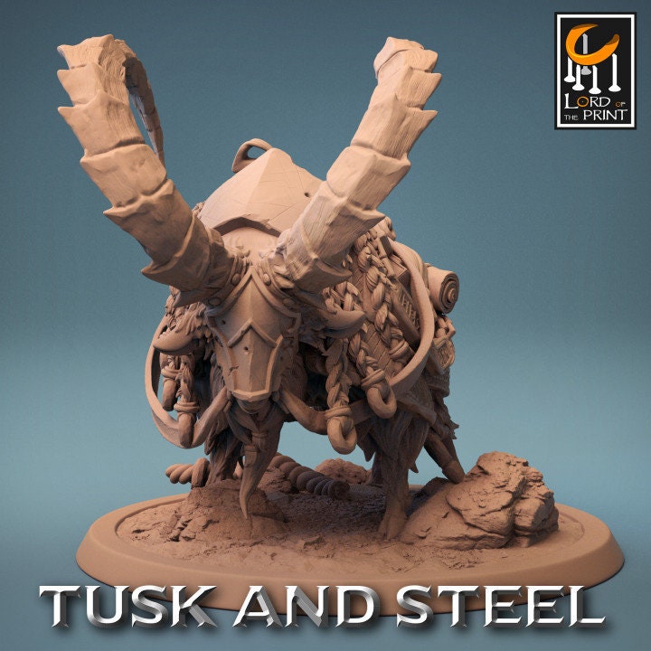 Dwarf Goat Rider with Helmet Pack | Tusk and Steel | Lord of the Print | Wargaming | Dungeons and Dragons | Tabletop RPG | DnD