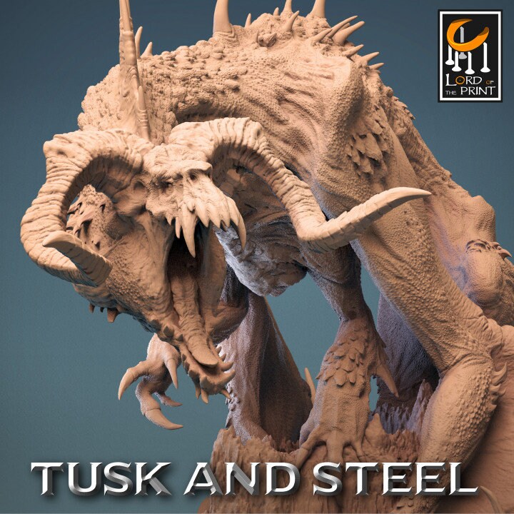 Black Chromatic Dragon | DnD | Tusk & Steel | Lord of the Print | Wargaming | Dungeons and Dragons | Tabletop RPG | DnD | Epic Dragon Statue