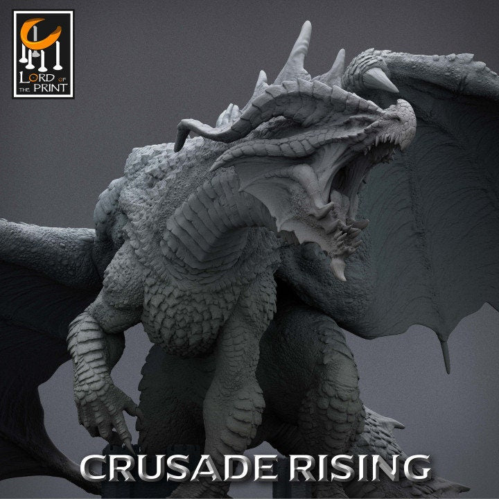 Red Dragon Miniature | DnD Gift |Crusade Rising | Lord of the Print | Wargaming | Dungeons and Dragons | Tabletop RPG