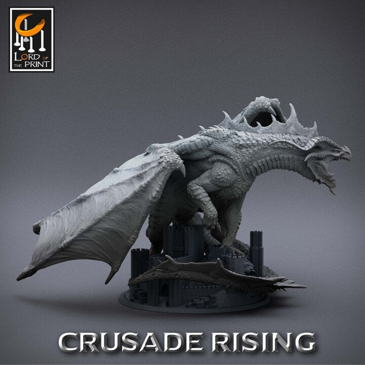 Red Dragon Miniature | DnD Gift |Crusade Rising | Lord of the Print | Wargaming | Dungeons and Dragons | Tabletop RPG