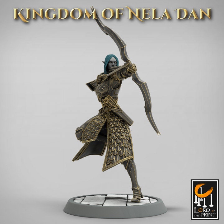 Archer Elves Pack | Kingdom of Nela Dan | Lord of the Print | Wargaming | Dungeons and Dragons | Tabletop RPG | DnD | Wood Elves | Elven