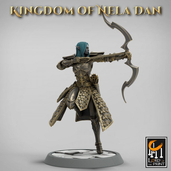Archer Elves Pack | Kingdom of Nela Dan | Lord of the Print | Wargaming | Dungeons and Dragons | Tabletop RPG | DnD | Wood Elves | Elven