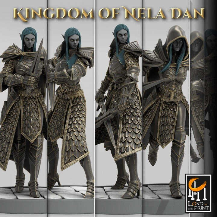 Infantry Elves Pack | Kingdom of Nela Dan | Lord of the Print | Wargaming | Dungeons and Dragons | Tabletop RPG | DnD | Elves | Elf