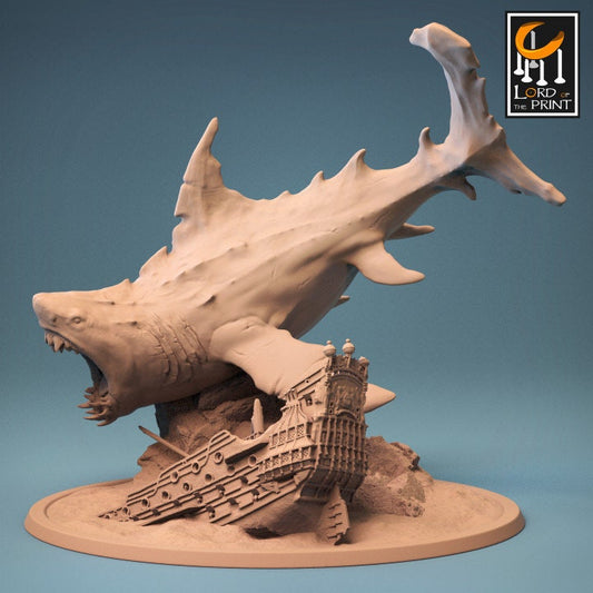 Megalodon | Shark TTRP Miniature| DnD | Lord of the Print | Wargaming | Dungeons and Dragons | Tabletop RPG | Sea Monster | Marine Animal