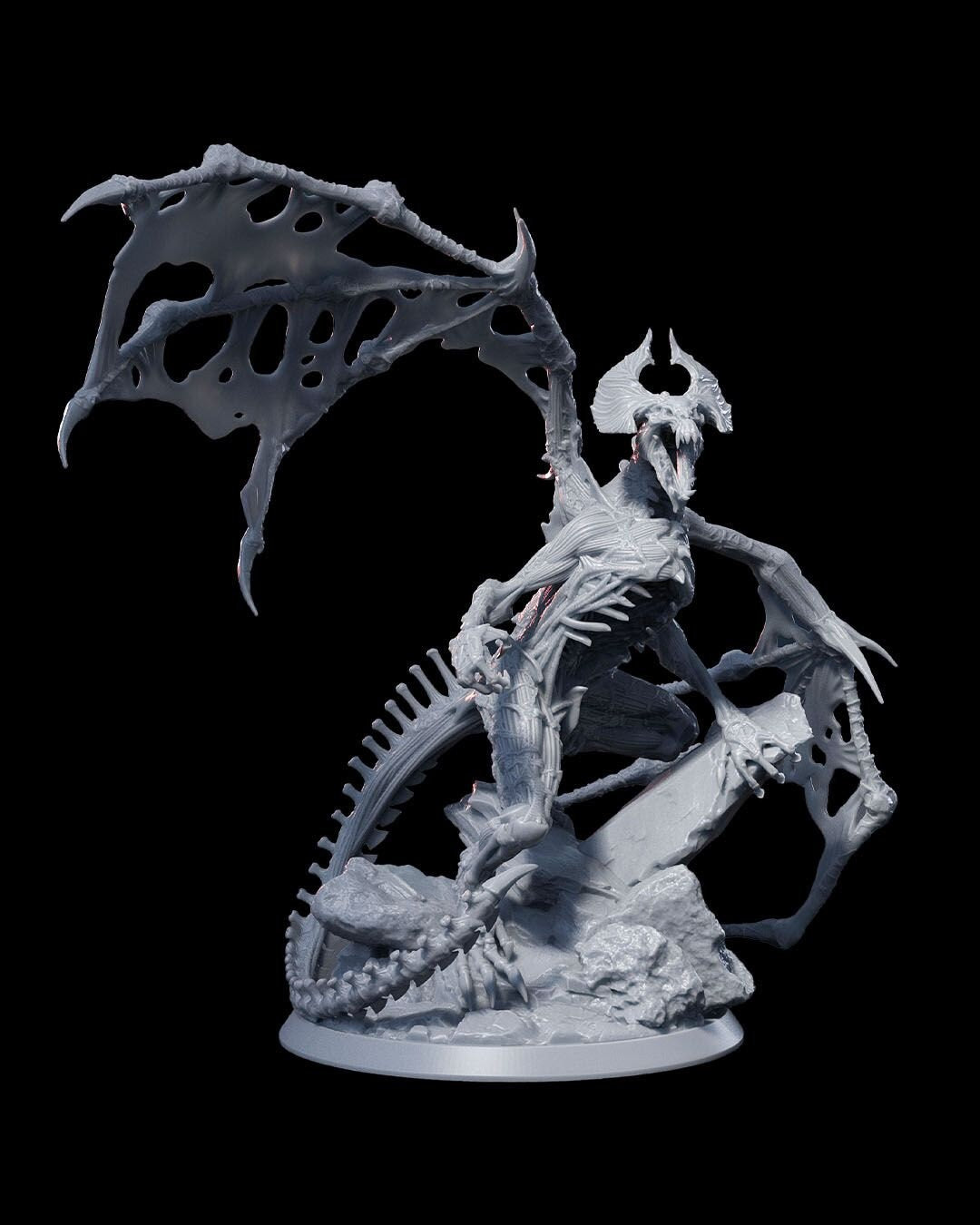 Dracolich Dragon Miniature for Dungeons and Dragons - Fantasy Tabletop Gaming Decor - Grimdark Style, Unique RPG Gift, Undead