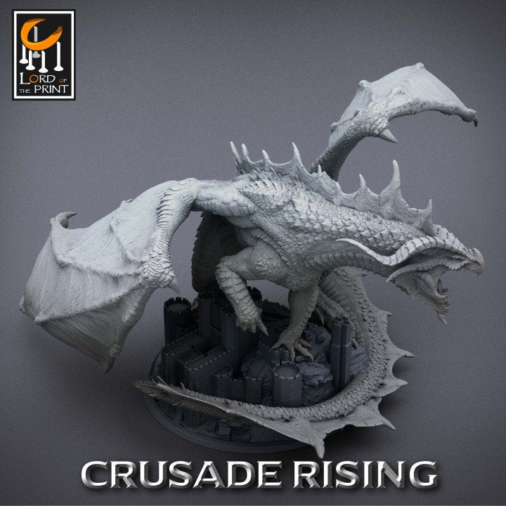 Red Dragon Miniature | DnD Gift |Crusade Rising | Lord of the Print | Wargaming | Dungeons and Dragons | Tabletop RPG