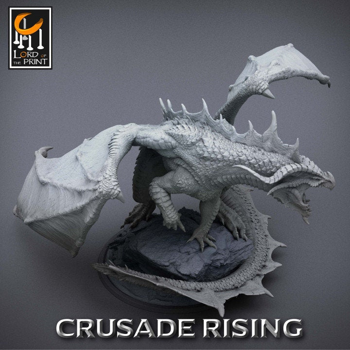 Red Dragon Miniature | DnD Gift |Crusade Rising | Lord of the Print | Wargaming | Dungeons and Dragons | Tabletop RPG
