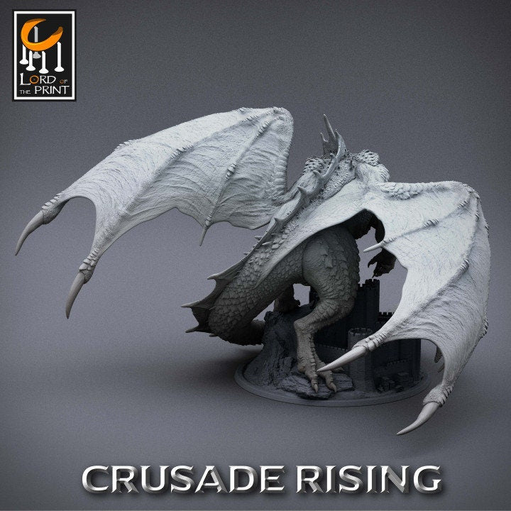 Red Dragon Miniature | DnD Gift |Crusade Rising | Lord of the Print | Wargaming | Dungeons and Dragons | Tabletop RPG