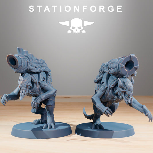 Xenarid Mortars | Alien-Inspired Xenomorph Wargaming | Station Forge | Sci-Fi Tabletop War Game Accessories | Bio monster