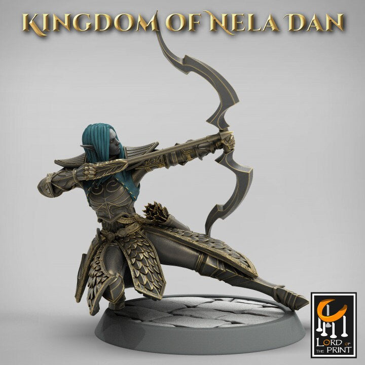 Archer Elves Pack | Kingdom of Nela Dan | Lord of the Print | Wargaming | Dungeons and Dragons | Tabletop RPG | DnD | Wood Elves | Elven
