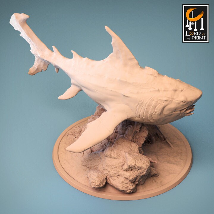 Megalodon | Shark TTRP Miniature| DnD | Lord of the Print | Wargaming | Dungeons and Dragons | Tabletop RPG | Sea Monster | Marine Animal