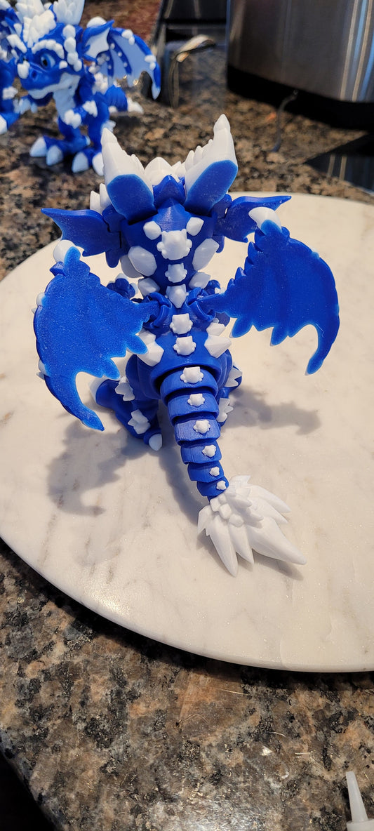 Blizzard the Dragon: Handcrafted Articulated Fidget Toy for Anxiety and Focus – Perfect Gift, Calming & Fun, Gift for him, gift for her