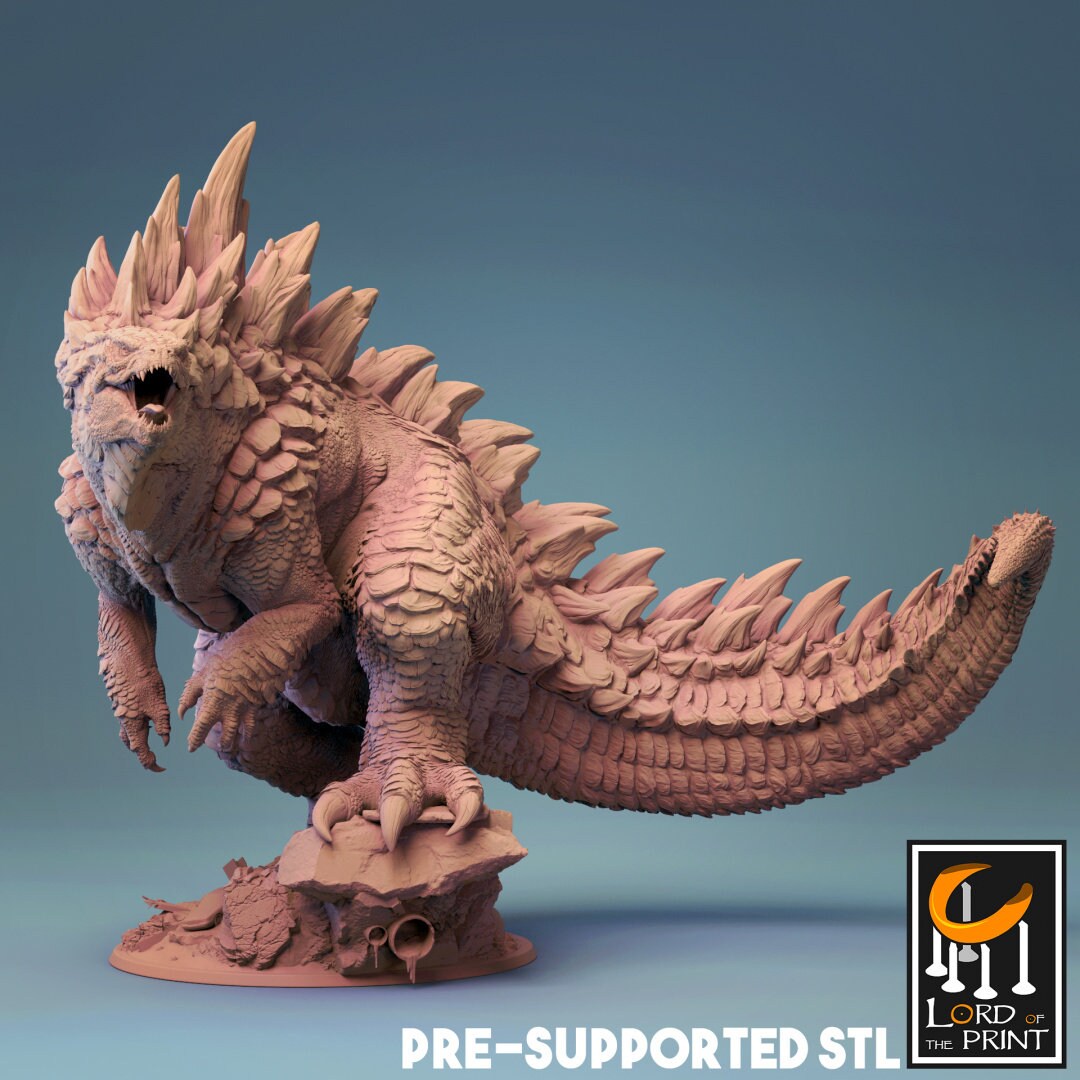 Godzilla - Gojira - Lord of the Print - DnD Gift |Crusade Rising | Lord of the Print | Wargaming | Dungeons and Dragons | Tabletop RPG