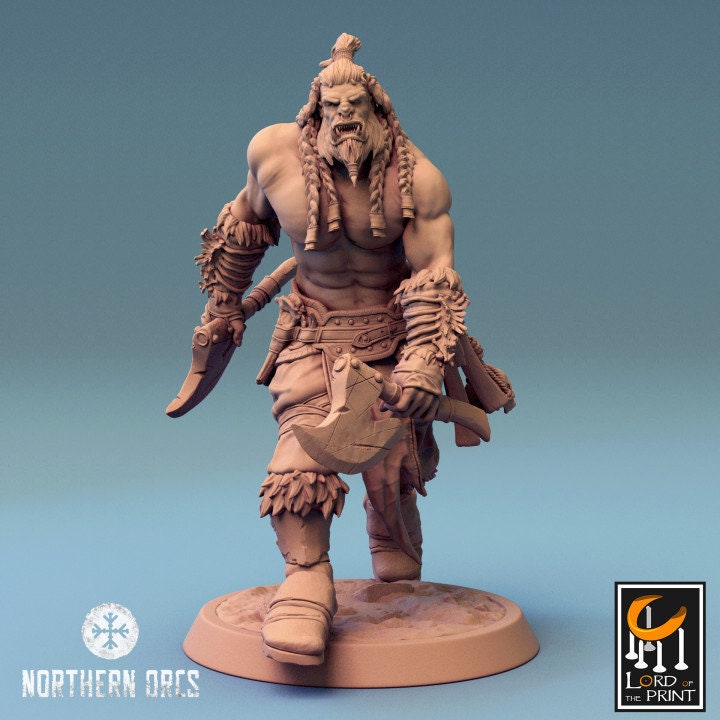Orcish Axe Soldiers | Unchained | Lord of the Print | Wargaming | Dungeons and Dragons | Orcs | Orks | Orkaz | Tabletop RPG | Knight | DnD
