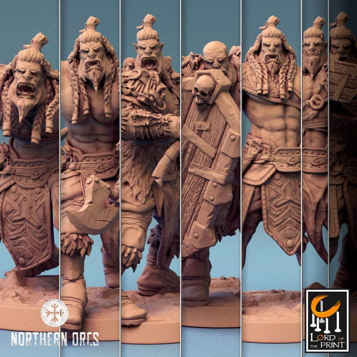 Orcish Axe Soldiers | Unchained | Lord of the Print | Wargaming | Dungeons and Dragons | Orcs | Orks | Orkaz | Tabletop RPG | Knight | DnD