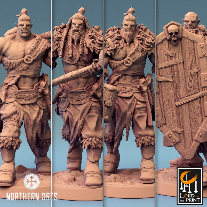 Orcish Hammer Soldiers | Unchained | Lord of the Print | Wargaming | Dungeons and Dragons | Orcs | Orks | Orkaz | Tabletop RPG | DnD