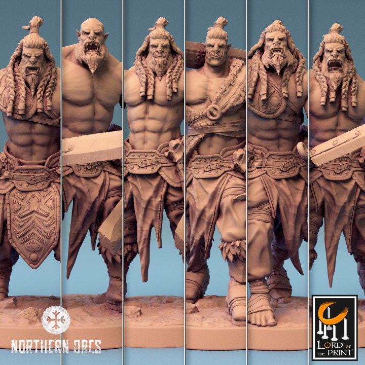 Orcish Sword Soldiers | Unchained | Lord of the Print | Wargaming | Dungeons and Dragons | Orcs | Orks | Orkaz | Tabletop RPG | Knight | DnD