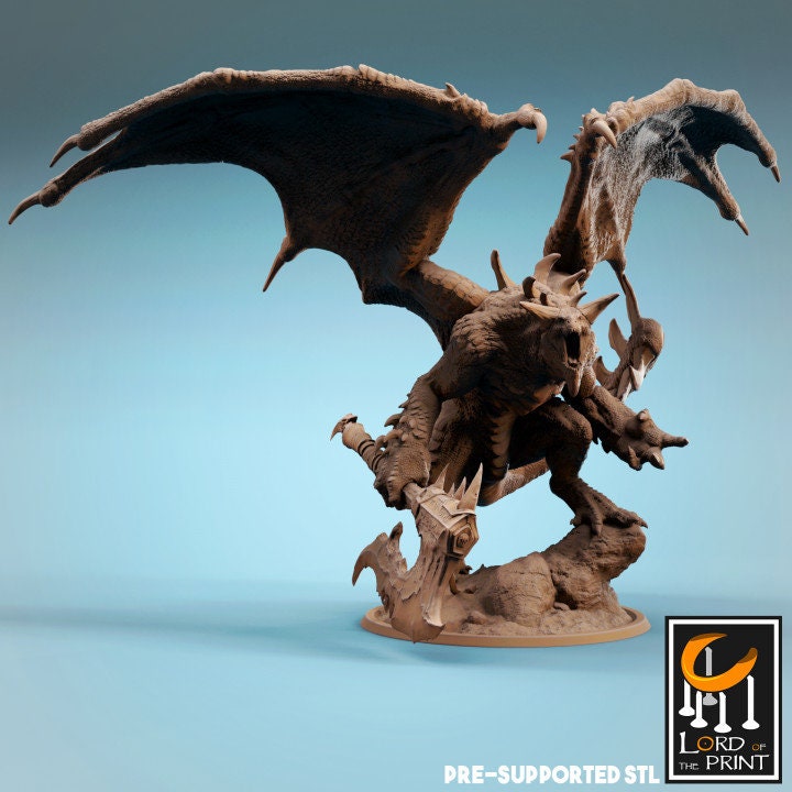 Infernum Dragon | Lord of the Print | Wargaming | Dungeons and Dragons | Tabletop RPG | DnD | Fantasy models for painting | Avernus Dragon