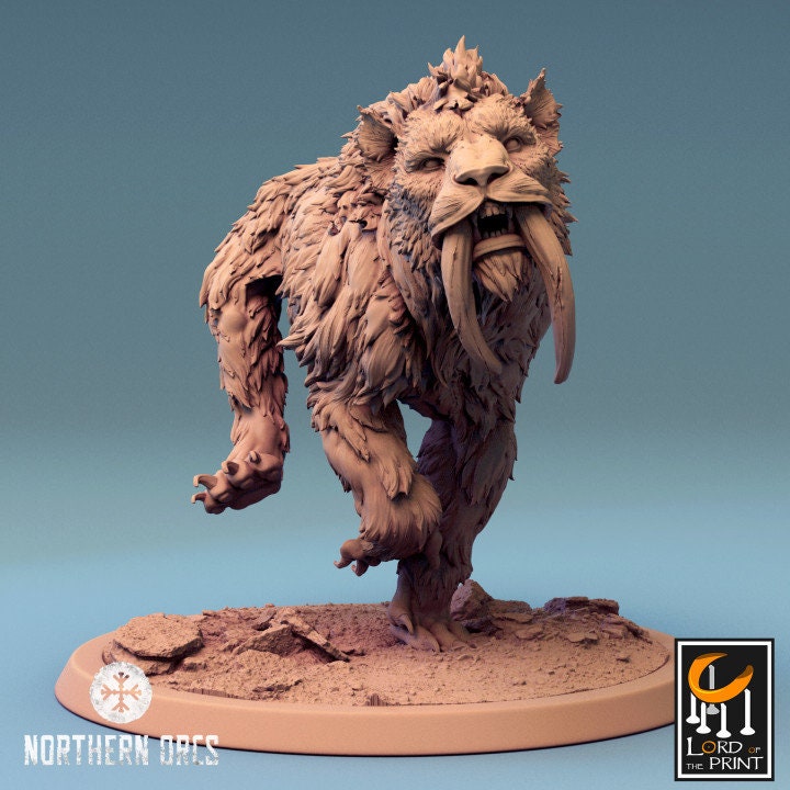 Orc Sabretooth Tiger Riders| Mist of the Jungle | Lord of the Print | Wargaming | Dungeons and Dragons | Amazon | Tabletop RPG | DnD |