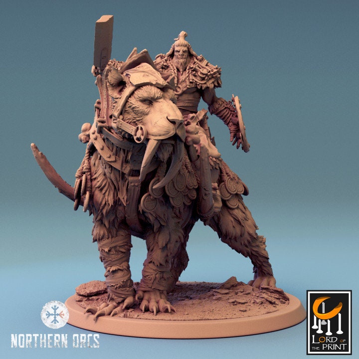 Orc Sabretooth Tiger Riders| Mist of the Jungle | Lord of the Print | Wargaming | Dungeons and Dragons | Amazon | Tabletop RPG | DnD |