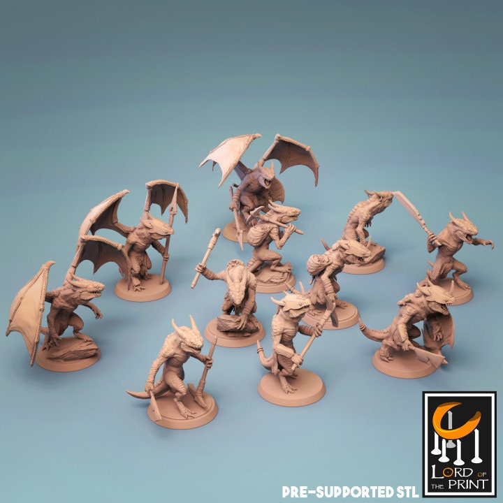 Kobold DnD Starter Pack | Dungeon Encounter | Lord of the Print | Wargaming | Dungeons and Dragons | Goblins | Tabletop RPG | DnD