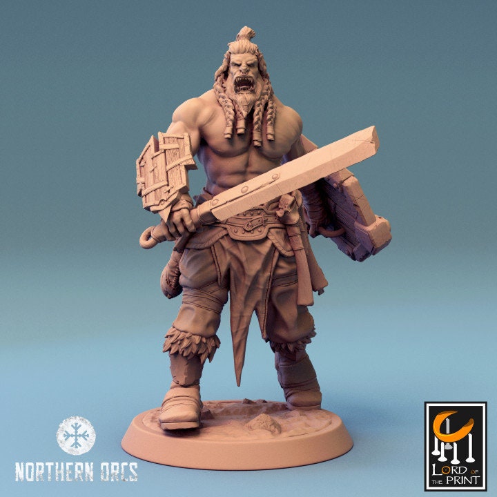 Orcish Sword Soldiers | Unchained | Lord of the Print | Wargaming | Dungeons and Dragons | Orcs | Orks | Orkaz | Tabletop RPG | Knight | DnD