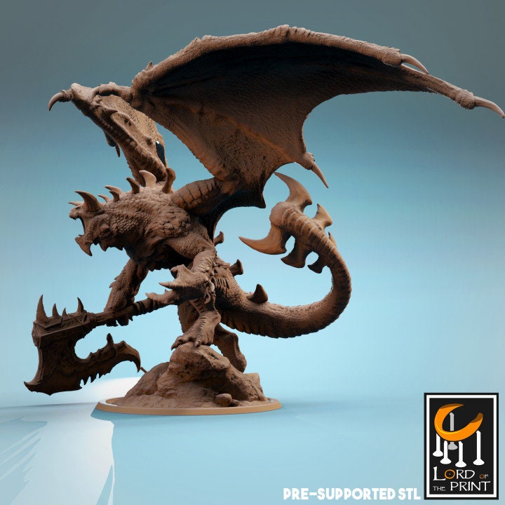 Infernum Dragon | Lord of the Print | Wargaming | Dungeons and Dragons | Tabletop RPG | DnD | Fantasy models for painting | Avernus Dragon