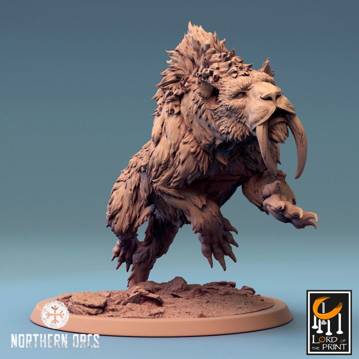 Orc Sabretooth Tiger Riders| Mist of the Jungle | Lord of the Print | Wargaming | Dungeons and Dragons | Amazon | Tabletop RPG | DnD |