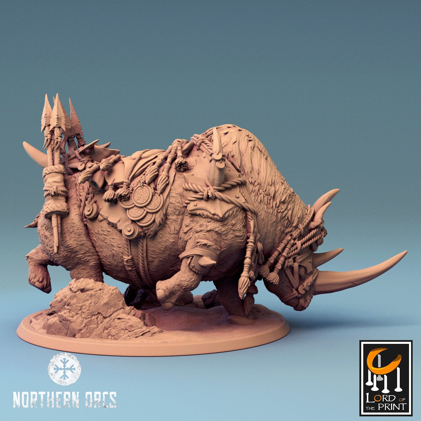 Orcish Woolly Rhino Riders | Northern Orcs | Lord of the Print | Wargaming | Dungeons and Dragons | Orcs | Tabletop RPG | DnD