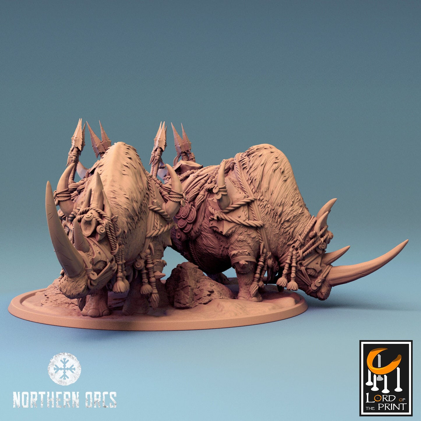 Orcish Woolly Rhino Riders | Northern Orcs | Lord of the Print | Wargaming | Dungeons and Dragons | Orcs | Tabletop RPG | DnD