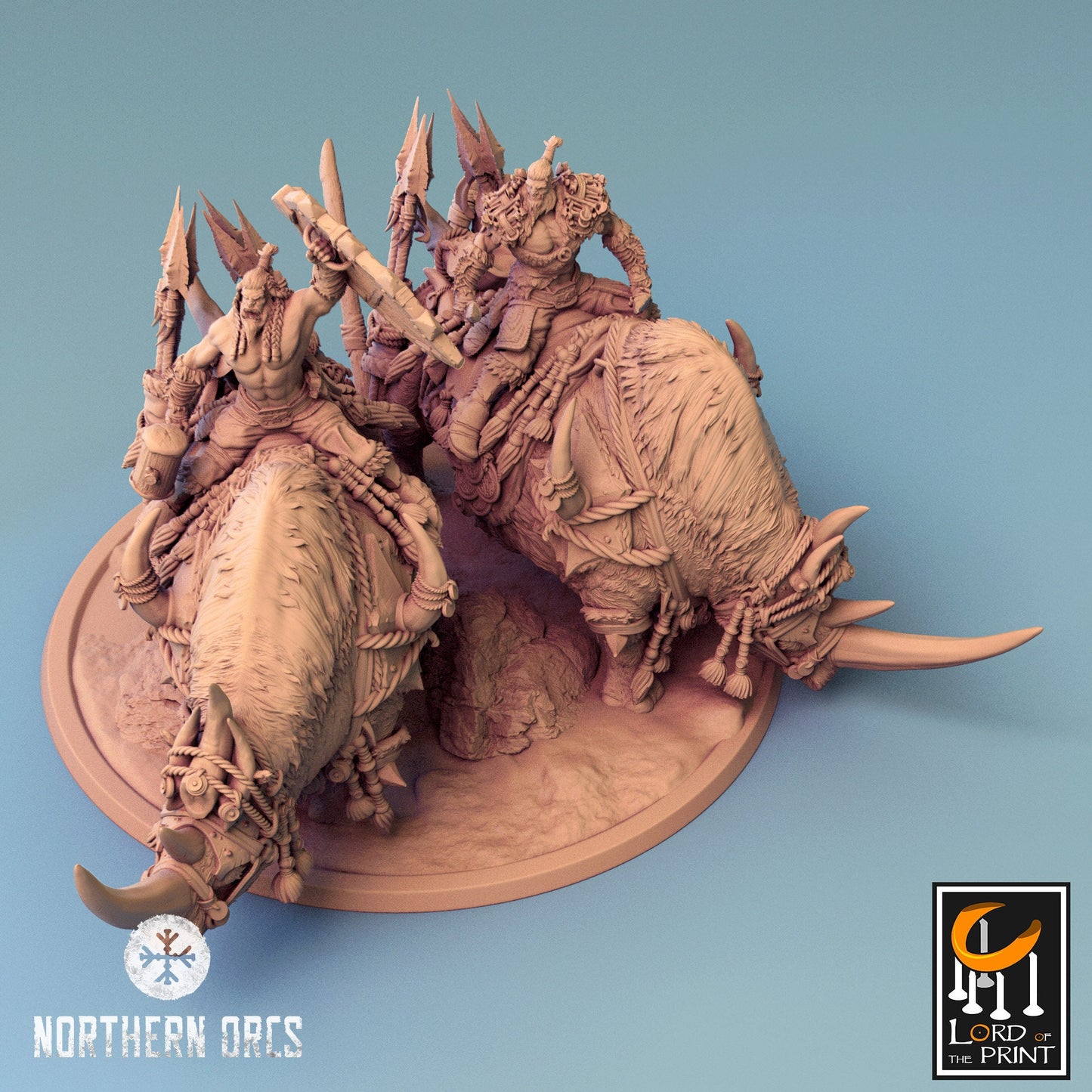 Orcish Woolly Rhino Riders | Northern Orcs | Lord of the Print | Wargaming | Dungeons and Dragons | Orcs | Tabletop RPG | DnD