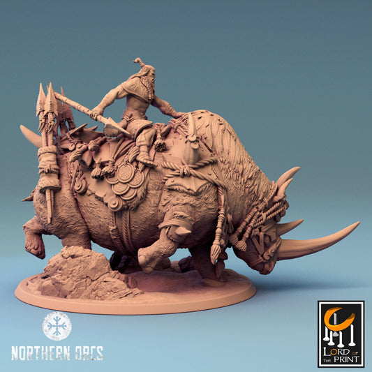 Orcish Woolly Rhino Riders | Northern Orcs | Lord of the Print | Wargaming | Dungeons and Dragons | Orcs | Tabletop RPG | DnD