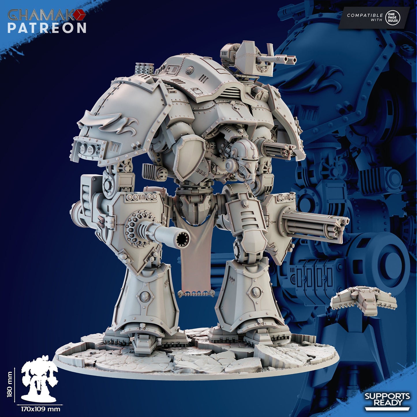 Byzantium Titan | Ghamak | 3D Printed | 28mm | Wargaming | Knight Mechanicus | warhammer