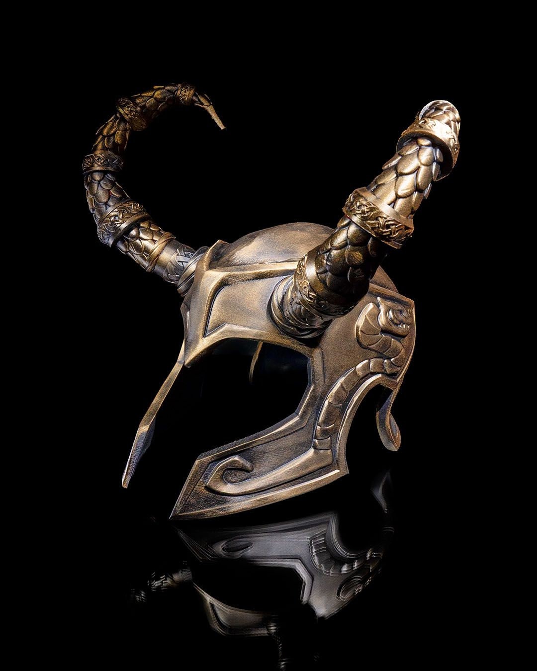 Asgardian Loki Helmet - Authentic Norse God Replica - Mythical Norse Helmet Replica - Handcrafted Fantasy Cosplay, LARP, and Decor