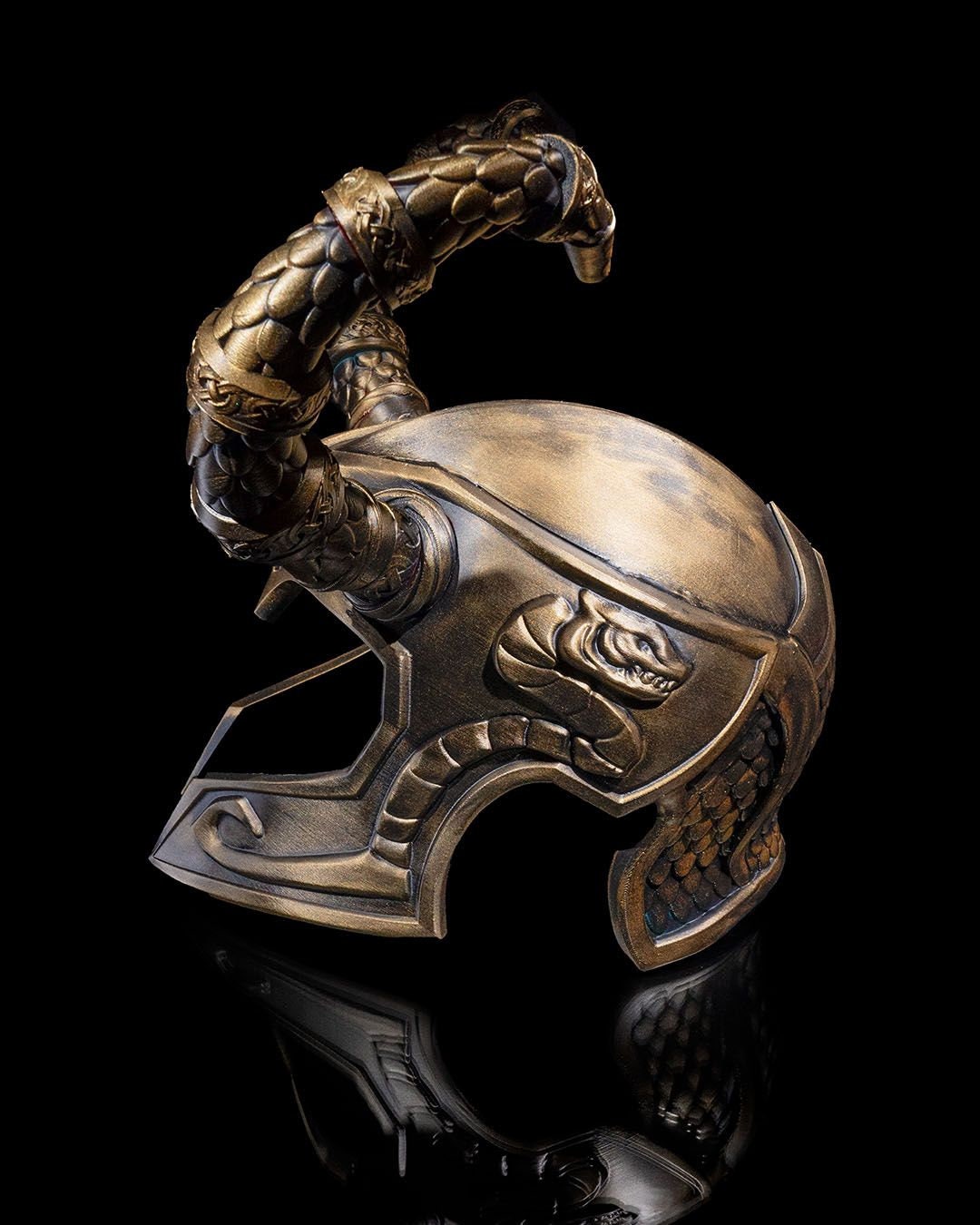 Asgardian Loki Helmet - Authentic Norse God Replica - Mythical Norse Helmet Replica - Handcrafted Fantasy Cosplay, LARP, and Decor
