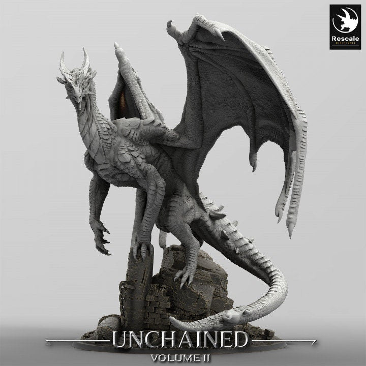 Xeldranth Dragon | Lord of the Print | Wargaming | Dungeons and Dragons | Tabletop RPG | DnD | Fantasy models for painting | Mountain Dragon