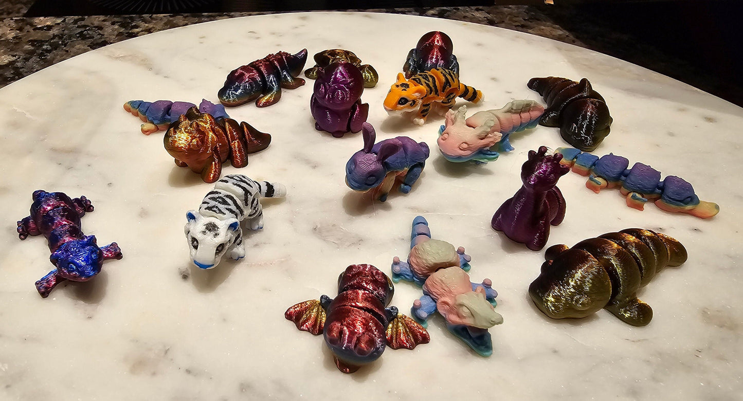 Surprise Mystery Pack of Articulated Animal Toys | Mythical Minis | Dinosaurs | Dragons | Jungle Animals | Sea Creatures | Articulated Gift