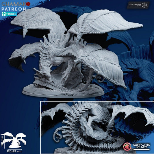 Harrower| Ghamak Cosmic Devourer | Wargaming | Alien Swarm Proxies | Alien Hive | Xenomorph Grimdark Devourer | Flying alien proxy