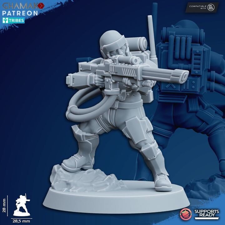 Freedom Guard Grenadiers (Set of 10) | Ghamak | 3D Printed | 28mm | Wargaming | One Page Rules | warhammer Imperium of Man Proxy